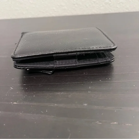 Unisex Black Bi-fold Wallet Faux Leather coin Purse multiple Card Holders + ID - Picture 12 of 15